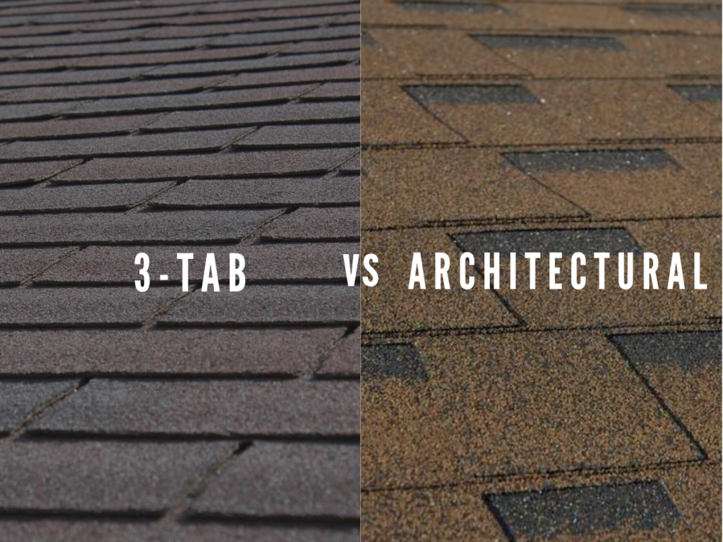 3-tab vs architectural shingle side by side